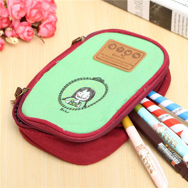 Pencil Bags Pen Case Storage Tool Stationery School Student Cosmetics Pouch 3 Pencil Bags Pen Case Storage Tool Stationery School Student Cosmetics Pouch - Image 3
