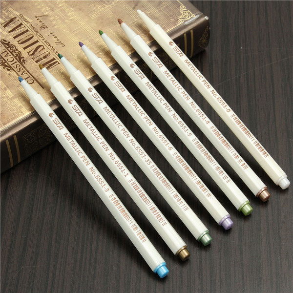 1Pcs Fluorescent Color Marker Metallic Felt Tip Ink Pens Card Making Craft Scrapbook Drawing Pen Home Office Supplies 2