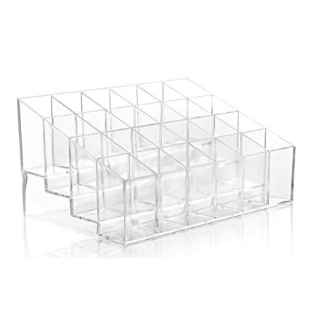 24 Lipstick Holder Display Stand Clear Acrylic Makeup Organizer Sundry Transparent Storge Boxes 5