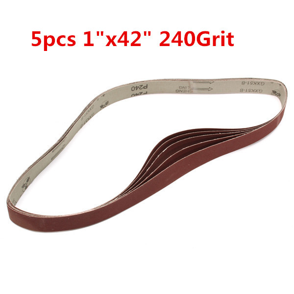 5pcs 106x2.5cm 240 Grit Alumina Sanding Belts Self Sharpening Oxide Abrasive Strips 1