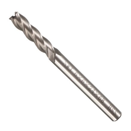 6mm Shank Aluminum Hard HSS Cutter Blade 6?—6?—24?—68mm Lengthened End Mill Router Bit 5