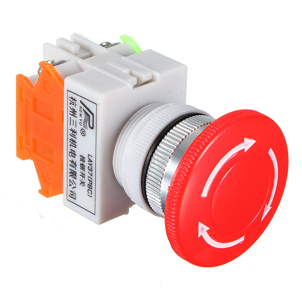 2pcs N/O N/C Emergency Stop Switch Push Button Mushroom 4 Screw Terminals 2 2pcs N/O N/C Emergency Stop Switch Push Button Mushroom 4 Screw Terminals - Image 2