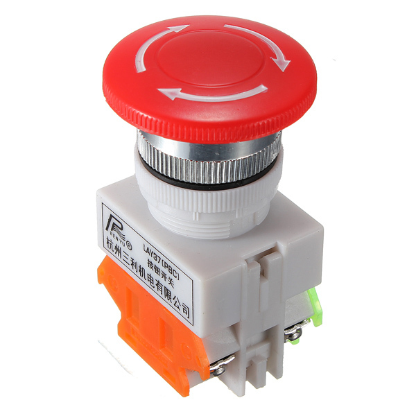 5pcs N/O N/C Emergency Stop Switch Push Button Mushroom 4 Screw Terminals 3 5pcs N/O N/C Emergency Stop Switch Push Button Mushroom 4 Screw Terminals - Image 3