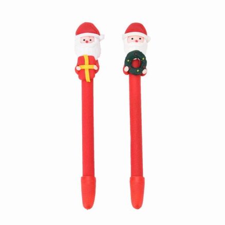 Christmas Santa Claus Crutches Style Soft Ceramic Ball Pen Cartoon Christmas Gifts Ballpoint 2
