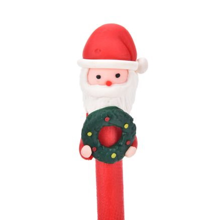 Christmas Santa Claus Crutches Style Soft Ceramic Ball Pen Cartoon Christmas Gifts Ballpoint 6