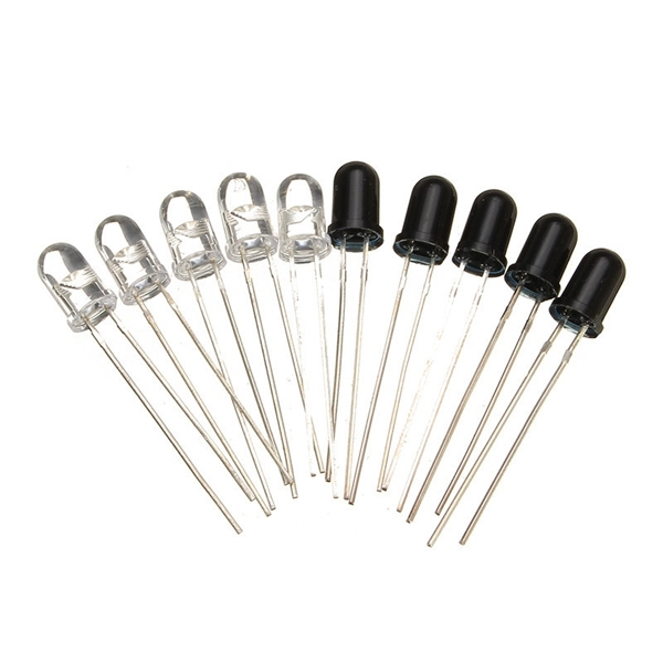 10pcs 5mm 940nm IR Infrared Diode Launch Emitter Receive Receiver LED 3 10pcs 5mm 940nm IR Infrared Diode Launch Emitter Receive Receiver LED - Image 3