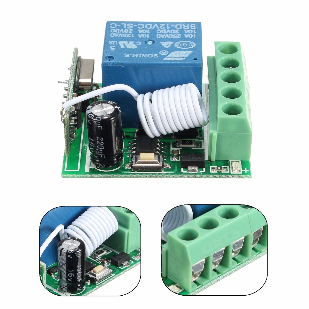 5Pcs DC12V 10A 1CH 433MHz Wireless Relay RF Remote Control Switch Receiver 2 5Pcs DC12V 10A 1CH 433MHz Wireless Relay RF Remote Control Switch Receiver - Image 2