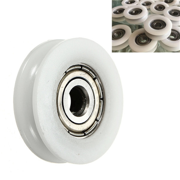 5x24x7mm U Notch Nylon Round Pulley Wheel Roller For 3.8mm Rope Ball Bearing 1 5x24x7mm U Notch Nylon Round Pulley Wheel Roller For 3.8mm Rope Ball Bearing