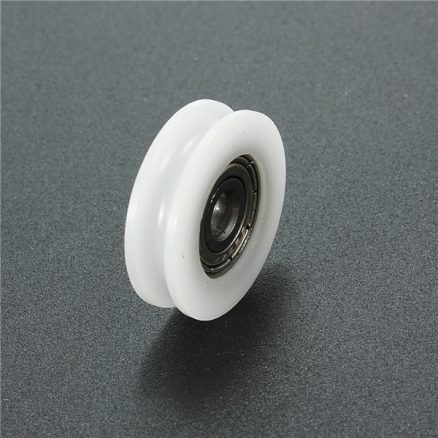 5x24x7mm U Notch Nylon Round Pulley Wheel Roller For 3.8mm Rope Ball Bearing 6