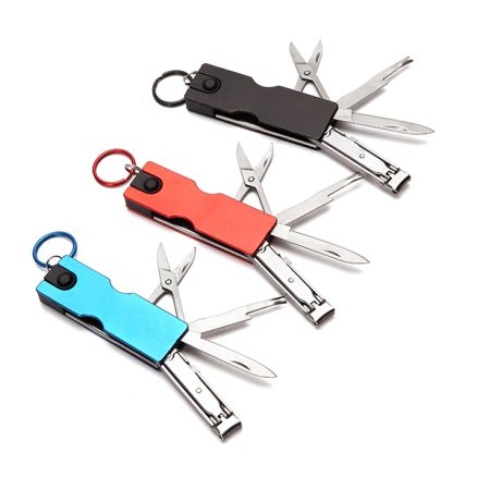 8 in 1 Multitool Manicure Tool Nail Clippers Keyring Accessories Nail File Cleaner LED Flashlight 2