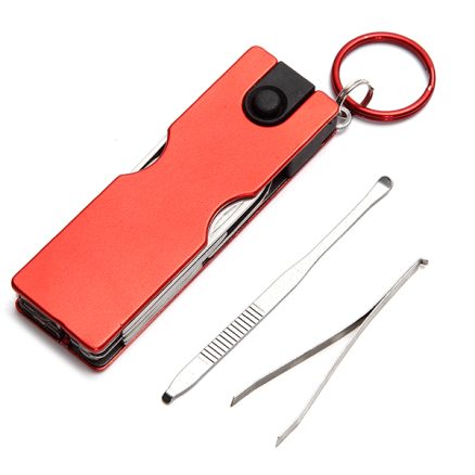 8 in 1 Multitool Manicure Tool Nail Clippers Keyring Accessories Nail File Cleaner LED Flashlight 4