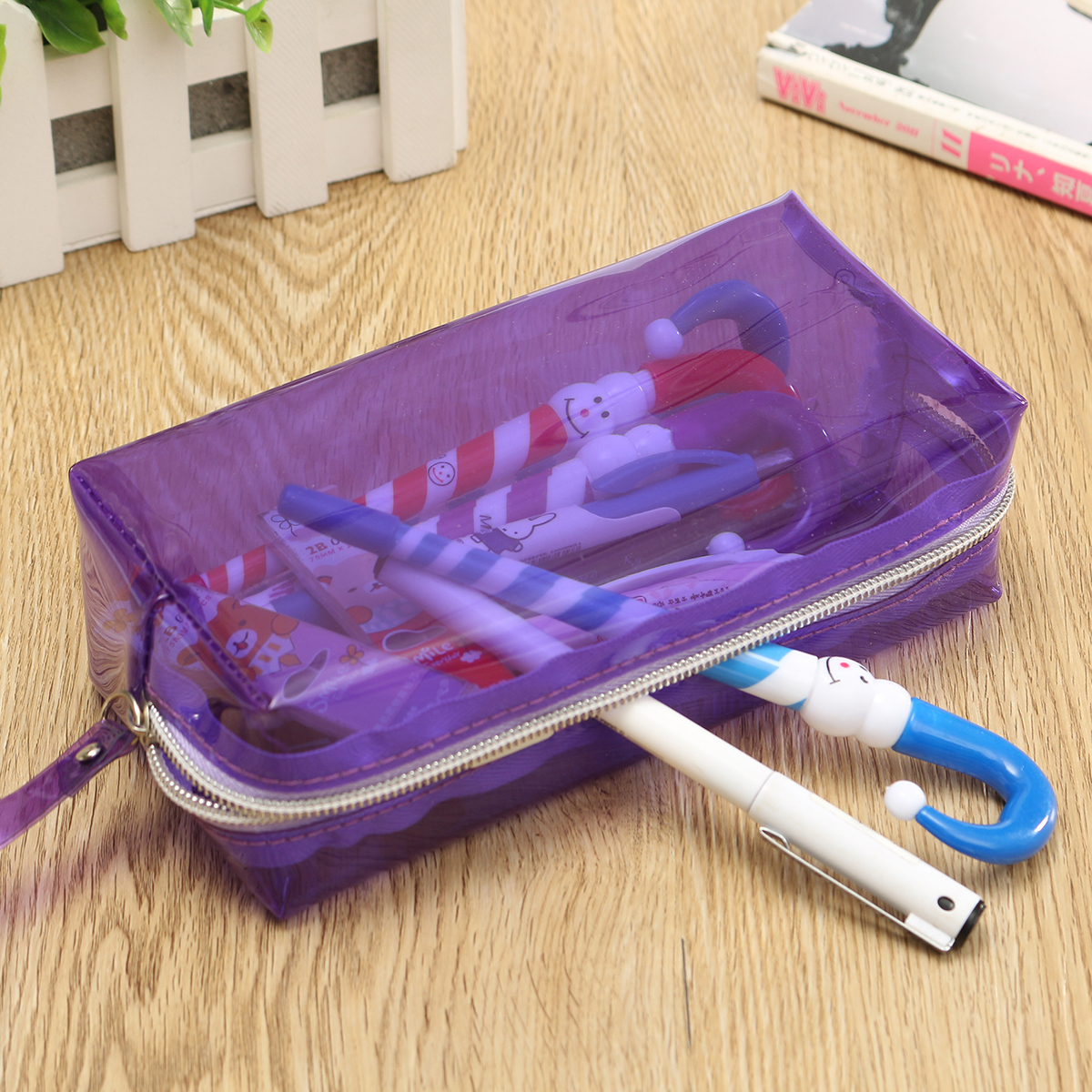 Clear Cosmetic Bags Pouch Zipper Toiletry Multifunctional Plastic PP Bag Lady Makeup Case L Size 7 Clear Cosmetic Bags Pouch Zipper Toiletry Multifunctional Plastic PP Bag Lady Makeup Case L Size - Image 7