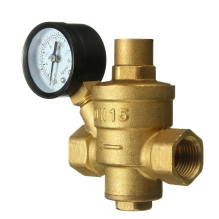Adjustable DN15 Bspp Brass Water Pressure Reducing Valve with Gauge Flow 2