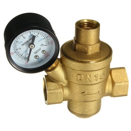 Adjustable DN15 Bspp Brass Water Pressure Reducing Valve with Gauge Flow 3