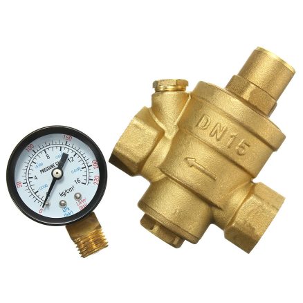 Adjustable DN15 Bspp Brass Water Pressure Reducing Valve with Gauge Flow 4