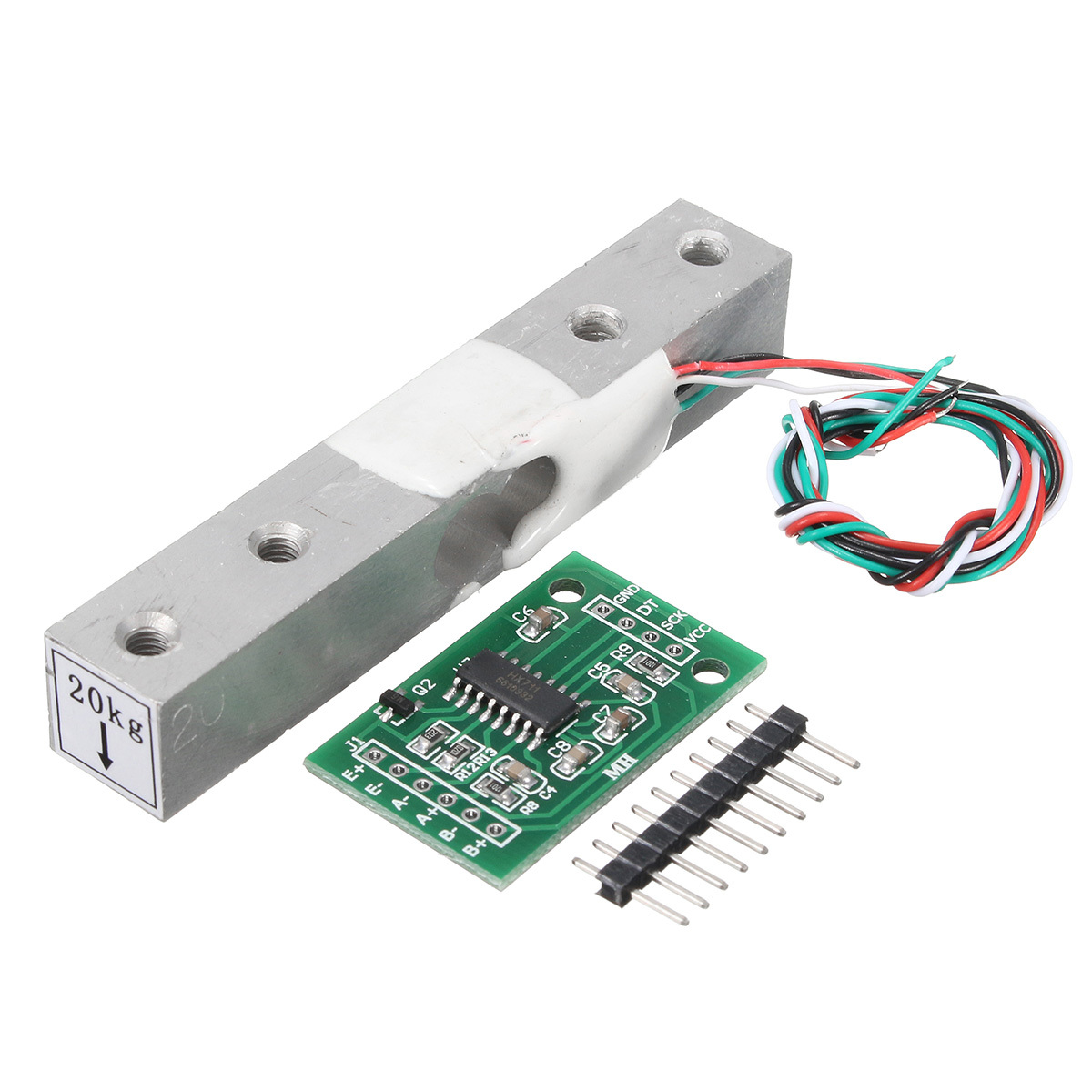 HX711 Module + 20kg Aluminum Alloy Scale Weighing Sensor Load Cell Kit 2