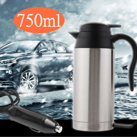 12V 750ml Stainless Steel Electric In-Car Kettle Car Travel Heating Water Bottle 3