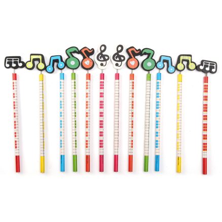 12 Pcs Wooden Pencils Musical Note Patterns Cartoon Pencils Writing Painting Stationery Gifts for Children 4