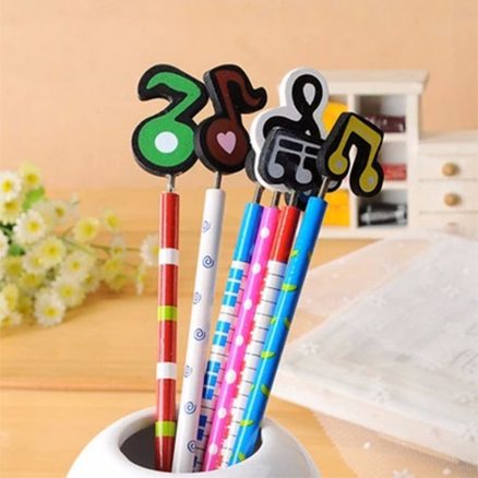 12 Pcs Wooden Pencils Musical Note Patterns Cartoon Pencils Writing Painting Stationery Gifts for Children 5