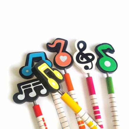 12 Pcs Wooden Pencils Musical Note Patterns Cartoon Pencils Writing Painting Stationery Gifts for Children 6