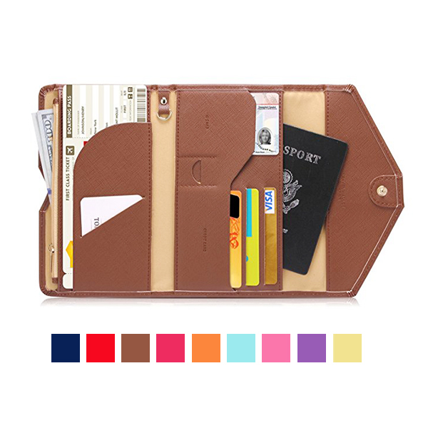 Honana HN-PB2 9 Colors Fashion Leather Travel Passport Holder Credit Card Tickets Organizer 2