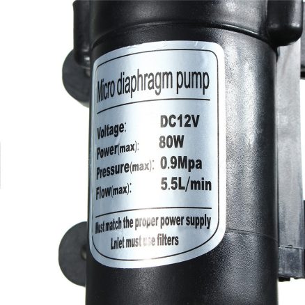 DC12V 80W 0142 Motor 5.5L/Min High Pressure Diaphragm Water Self Priming Pump 7
