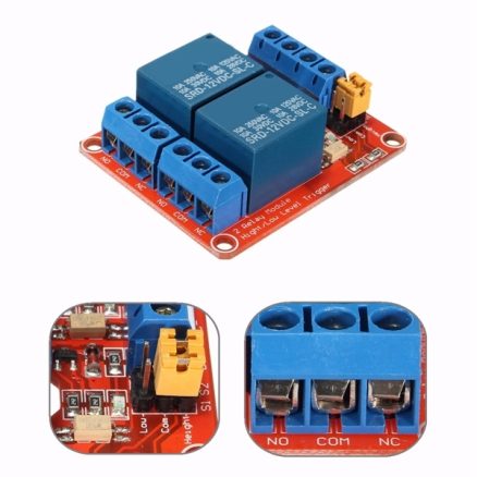 12V 2 Channel Relay Module With Optocoupler Support High Low Level Trigger 1