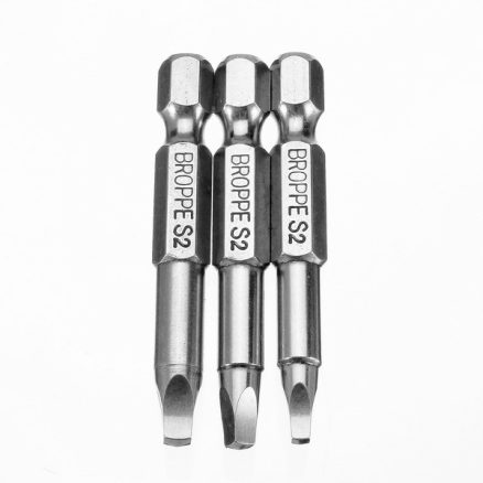 BROPPE 3Pcs 50mm S1-S3 Magnetic Square Head Screwdriver Bits 1/4 Inch Hex Shank 4