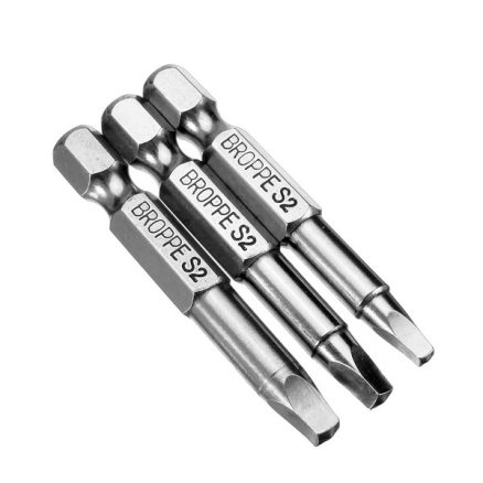 BROPPE 3Pcs 50mm S1-S3 Magnetic Square Head Screwdriver Bits 1/4 Inch Hex Shank 5