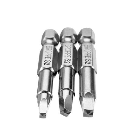 BROPPE 3Pcs 50mm S1-S3 Magnetic Square Head Screwdriver Bits 1/4 Inch Hex Shank 6