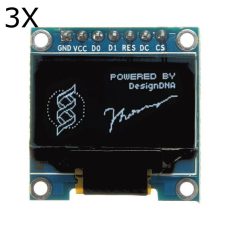 Geekcreit 3Pcs 7 Pin 0.96 Inch IIC/SPI Serial 128x64 White OLED Display Module