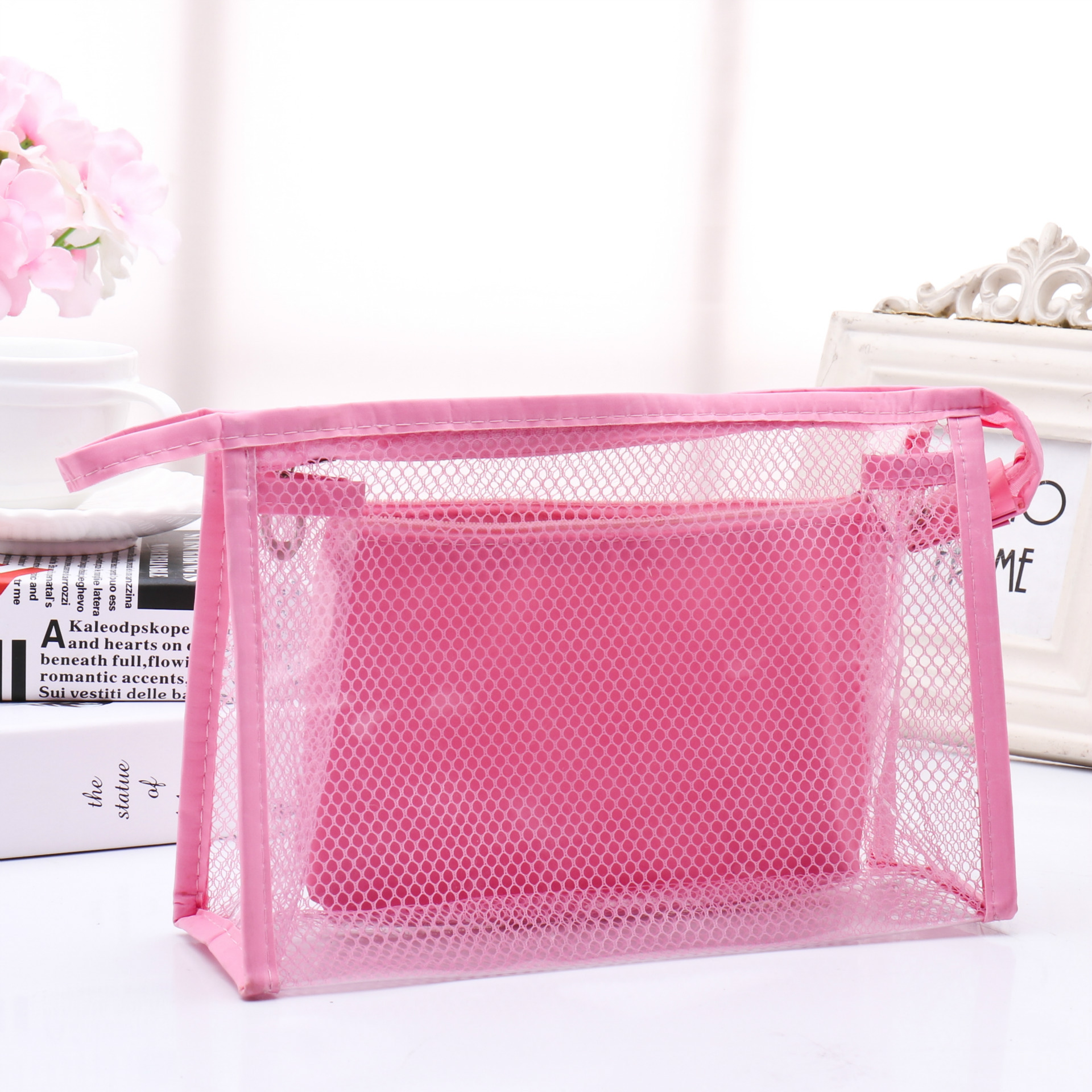 Honana BX-112 Waterproof PVC Cosmetic Bags Two-piece Suit Net Travel Makeup Transparent Bag 3 Honana BX-112 Waterproof PVC Cosmetic Bags Two-piece Suit Net Travel Makeup Transparent Bag - Image 3