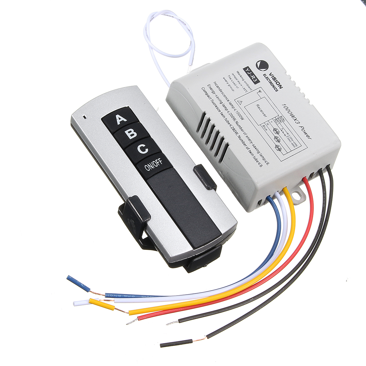 1/2/3 Channel Wireless Wall Lamp Switch Splitter Remote Control Receiver Transmitter 5 1/2/3 Channel Wireless Wall Lamp Switch Splitter Remote Control Receiver Transmitter - Image 5