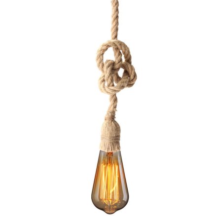 E27 1M Single Head Industrial Pendant Retro Vintage Edison Rope Ceiling Lamp Holder 1