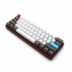 61 Keys White&Grey Keycap Set OEM Profile PBT Thick ANSI Layout Keycaps for 60% Mechanical Keyboard