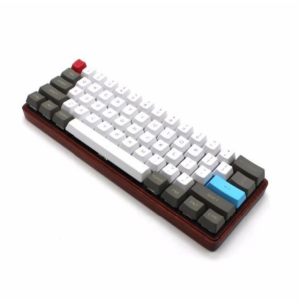 61 Keys White&Grey Keycap Set OEM Profile PBT Thick ANSI Layout Keycaps for 60% Mechanical Keyboard 2
