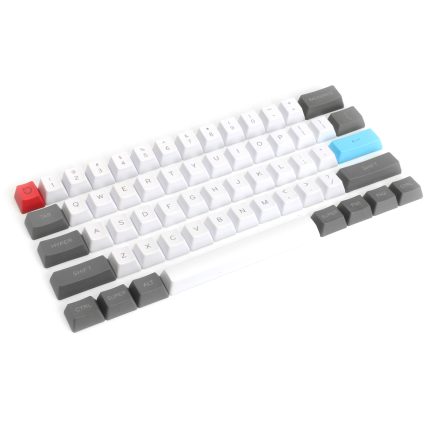 61 Keys White&Grey Keycap Set OEM Profile PBT Thick ANSI Layout Keycaps for 60% Mechanical Keyboard 2