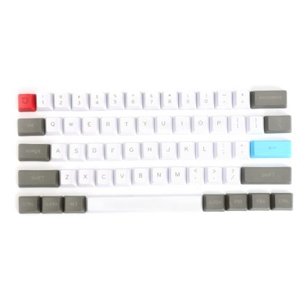 61 Keys White&Grey Keycap Set OEM Profile PBT Thick ANSI Layout Keycaps for 60% Mechanical Keyboard 3
