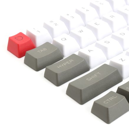 61 Keys White&Grey Keycap Set OEM Profile PBT Thick ANSI Layout Keycaps for 60% Mechanical Keyboard 4
