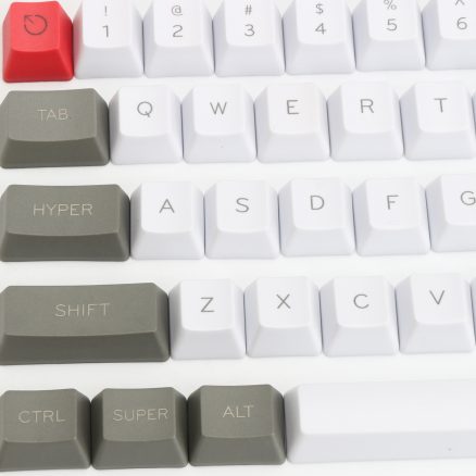 61 Keys White&Grey Keycap Set OEM Profile PBT Thick ANSI Layout Keycaps for 60% Mechanical Keyboard 5