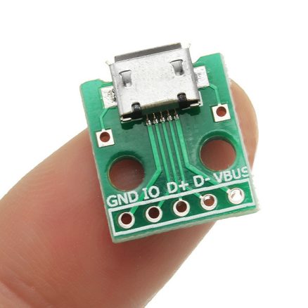 5pcs Micro USB To Dip Female Socket B Type Microphone 5P Patch To Dip 2.54mm Pin With Soldering Adapter Board 7