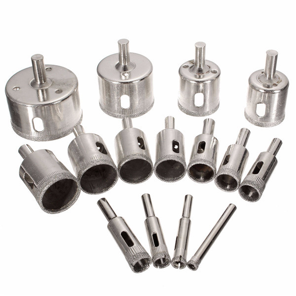 15Pcs 6-50mm Diamond Hole Saw Drill Bit Set 100 Grits Tile Ceramic Glass Marble Drill Bits 5 15Pcs 6-50mm Diamond Hole Saw Drill Bit Set 100 Grits Tile Ceramic Glass Marble Drill Bits - Image 5