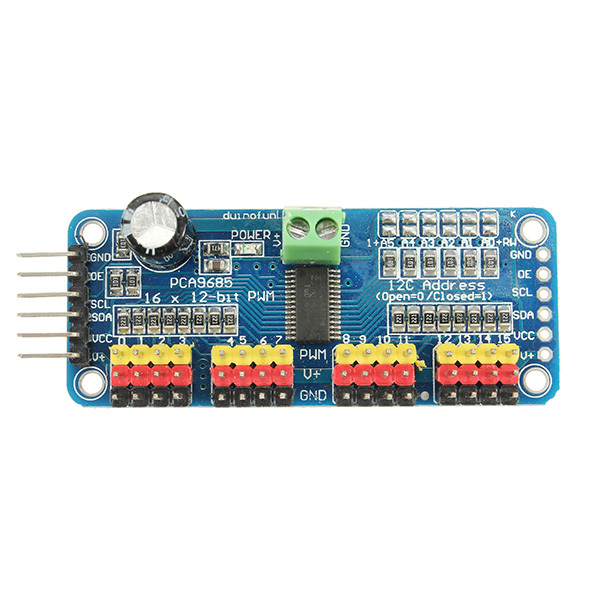 PCA9685 16-Channel 12-bit PWM Servo Motor Driver I2C Module 6 PCA9685 16-Channel 12-bit PWM Servo Motor Driver I2C Module - Image 6