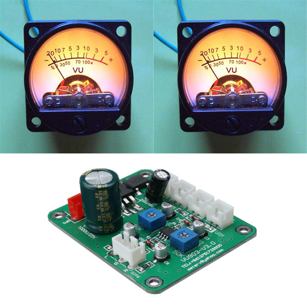 2 Pcs VU Meter Warm Backlight Recording Audio Level Amp With Driver Module 1