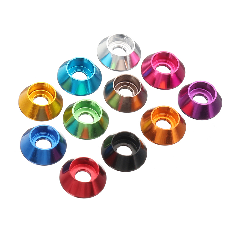Suleve?„? M3AN6 10Pcs M3 Cup Head Hex Screw Gasket Washer Nuts Aluminum Alloy Multicolor 1