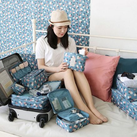 Honana HN-TB37 6Pcs Set Travel Luggage Storage Bag Portable Suitcase Clothes Organizer 6