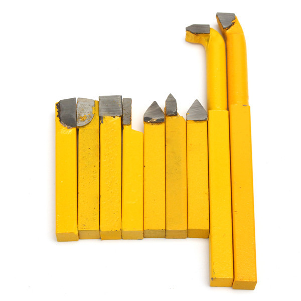 9pcs 8x8mm YW1 Carbide Lathe Turning Tool Holder Yellow 1 9pcs 8x8mm YW1 Carbide Lathe Turning Tool Holder Yellow