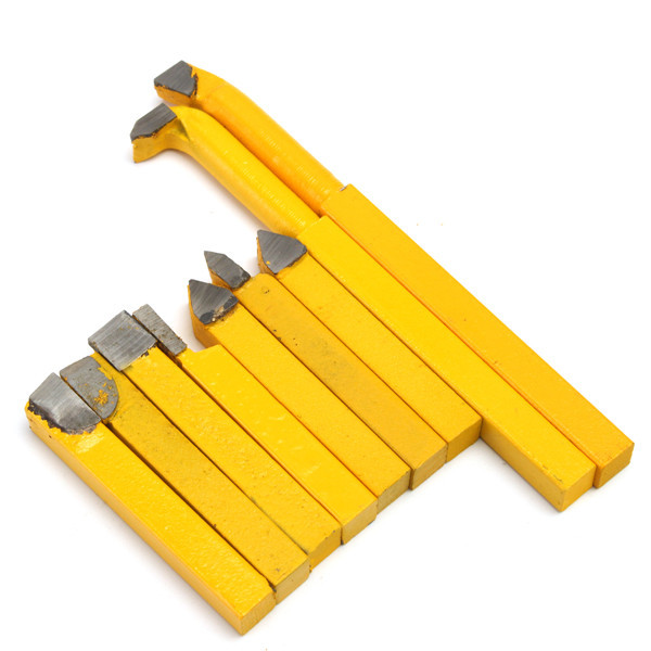 9pcs 8x8mm YW1 Carbide Lathe Turning Tool Holder Yellow 2 9pcs 8x8mm YW1 Carbide Lathe Turning Tool Holder Yellow - Image 2