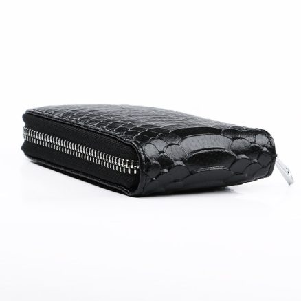 High Quality Zipper Around Genuine Leather Crocodile Pattern Card Holder Wallets Coin Purse 3