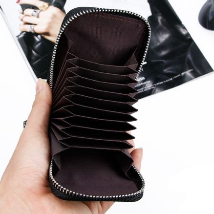 High Quality Zipper Around Genuine Leather Crocodile Pattern Card Holder Wallets Coin Purse 4